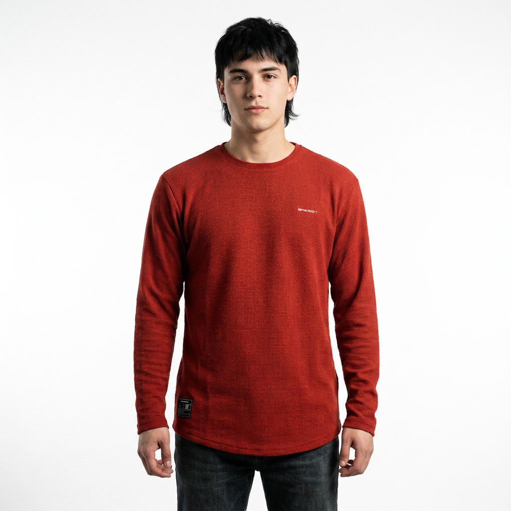 Polera manga larga texturizada