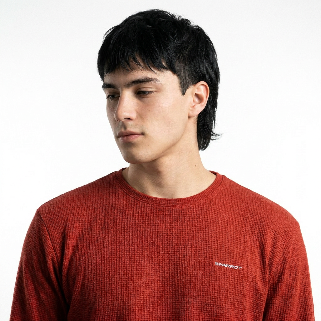 Polera manga larga texturizada