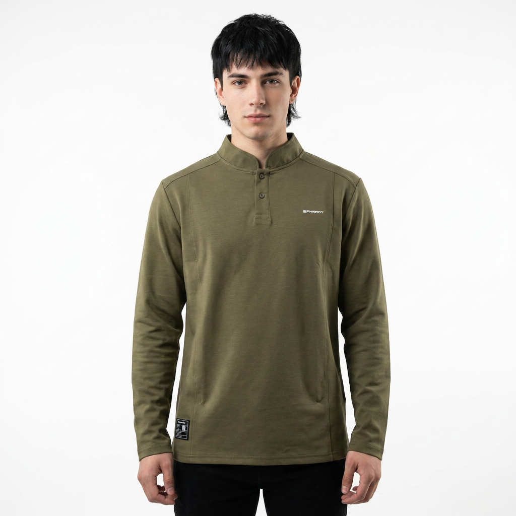 Polera manga larga cuello mao