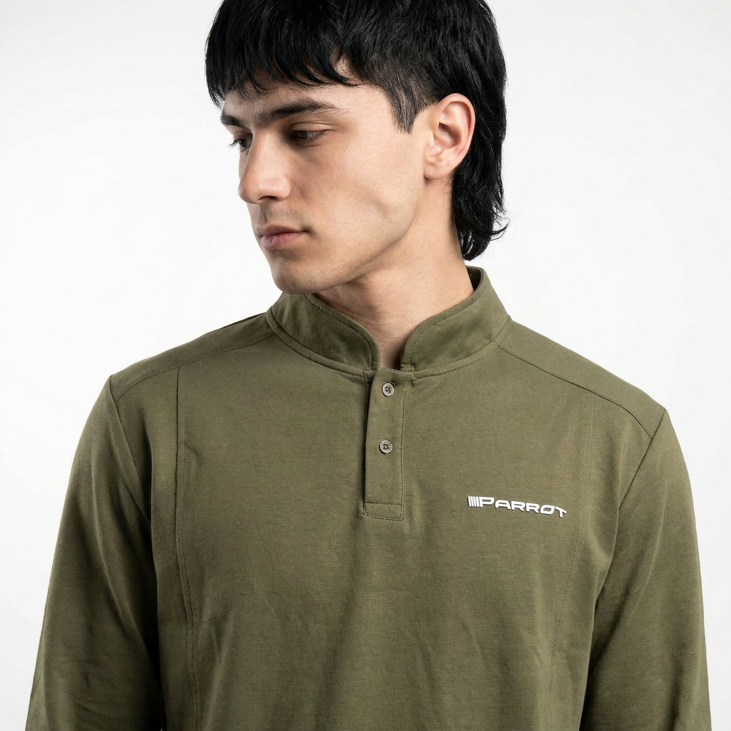 Polera manga larga cuello mao
