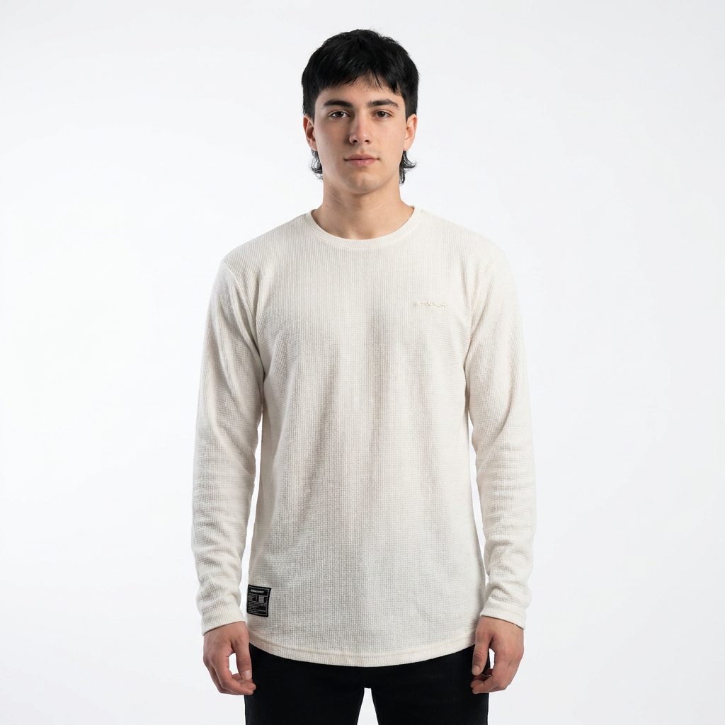 Polera manga larga texturizada