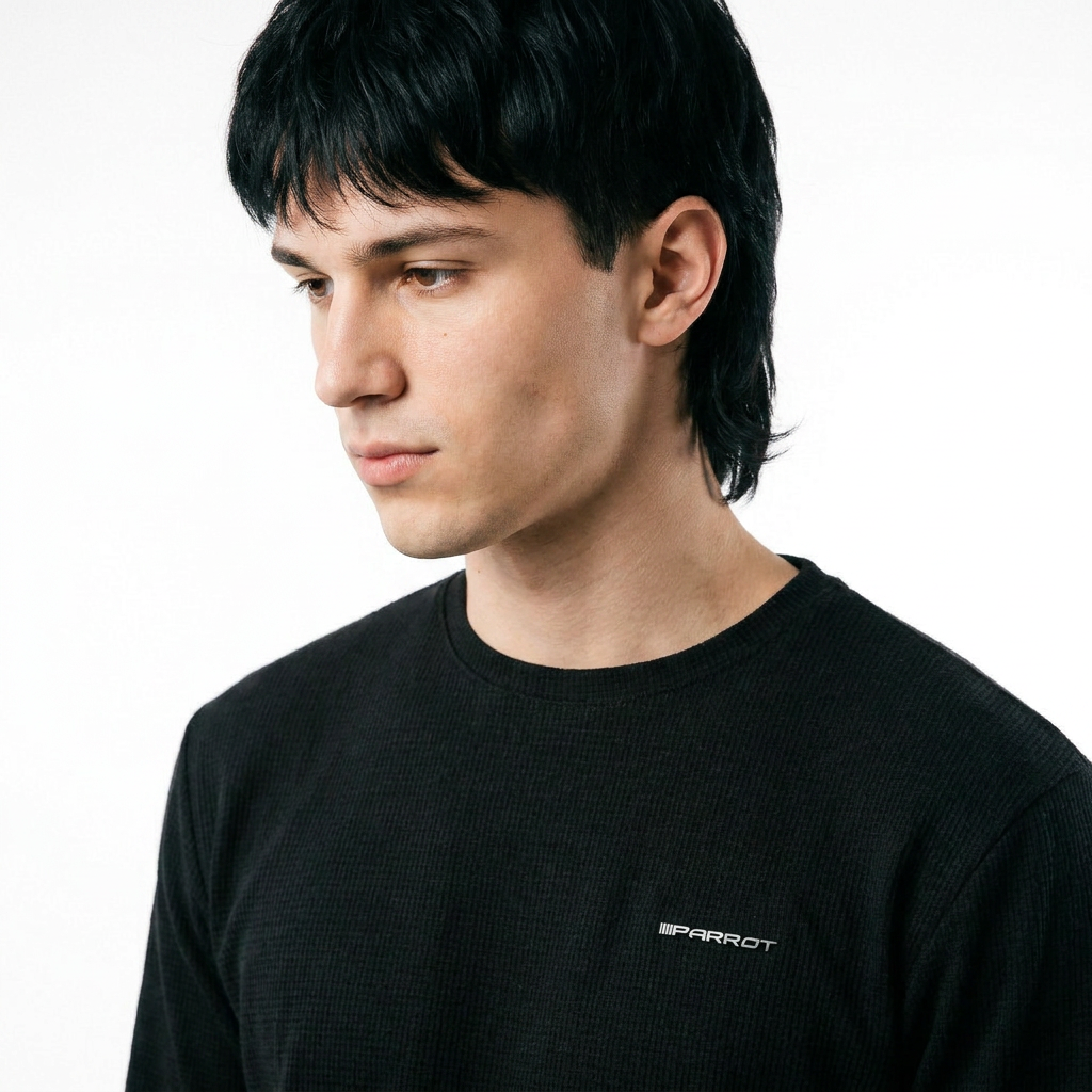 Polera manga larga texturizada