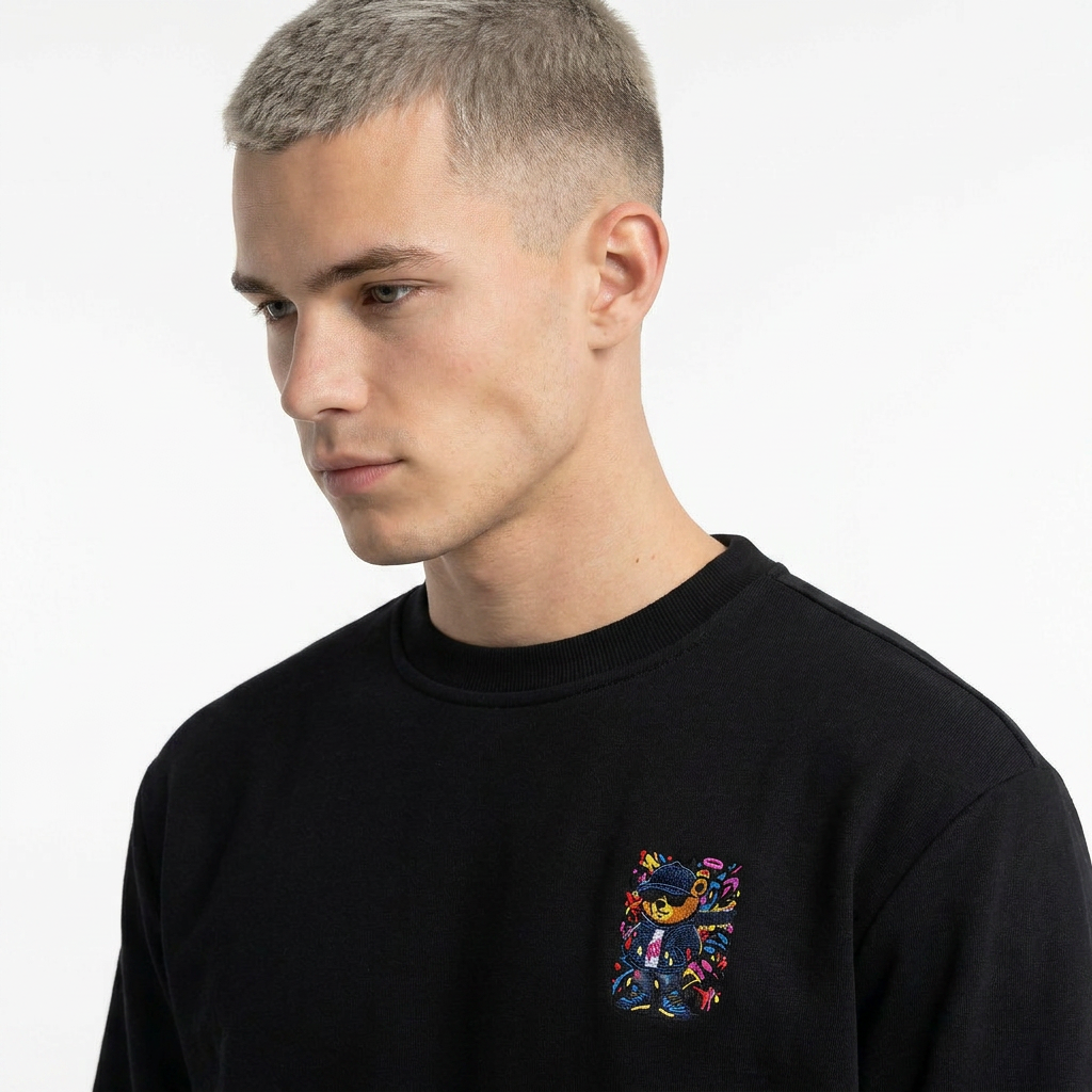Polerón cuello polo redondo