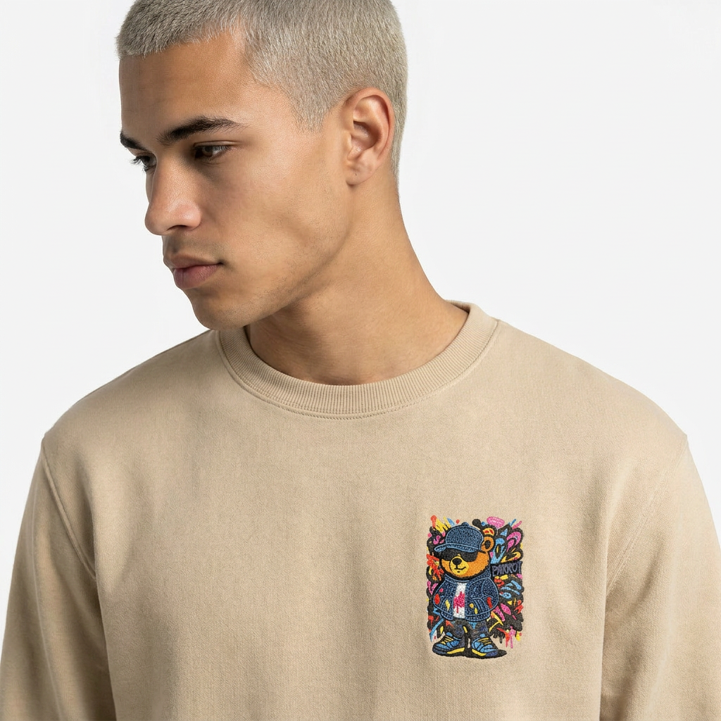 Polerón cuello polo redondo