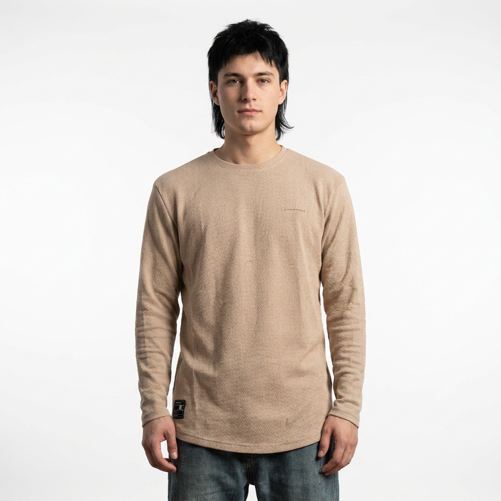 Polera manga larga texturizada