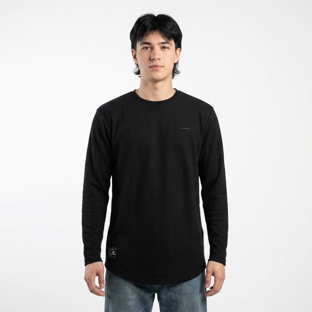 Polera manga larga texturizada