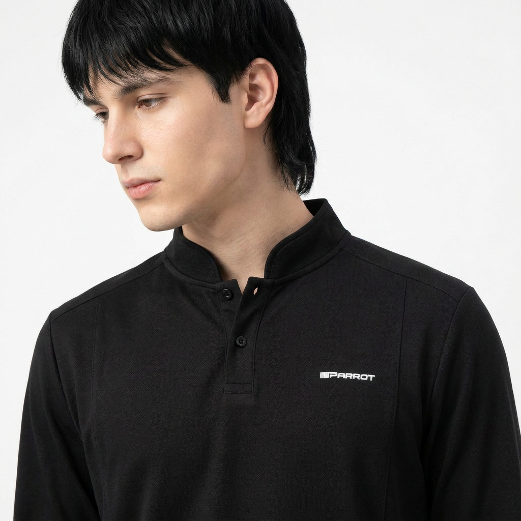 Polera manga larga cuello mao