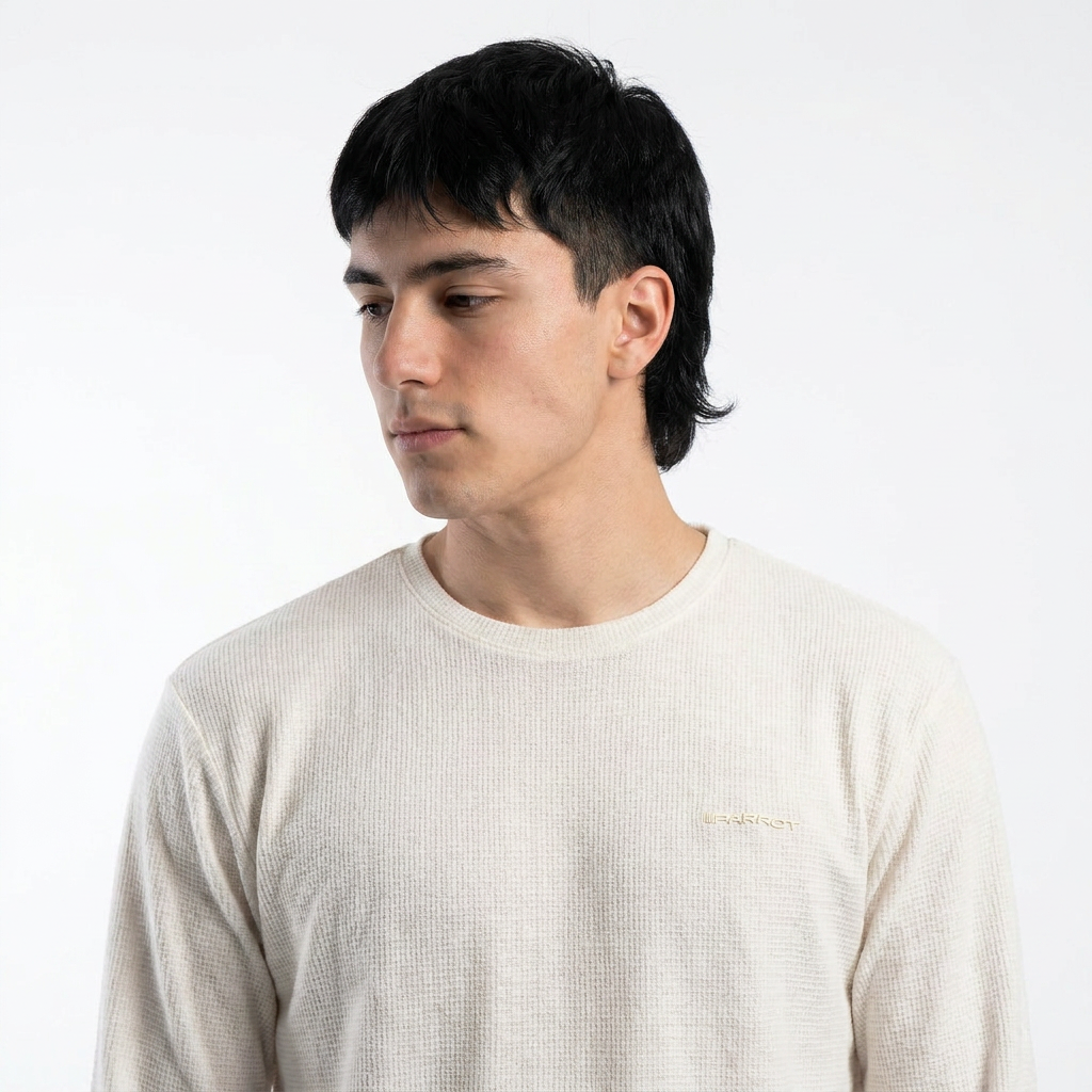 Polera manga larga texturizada