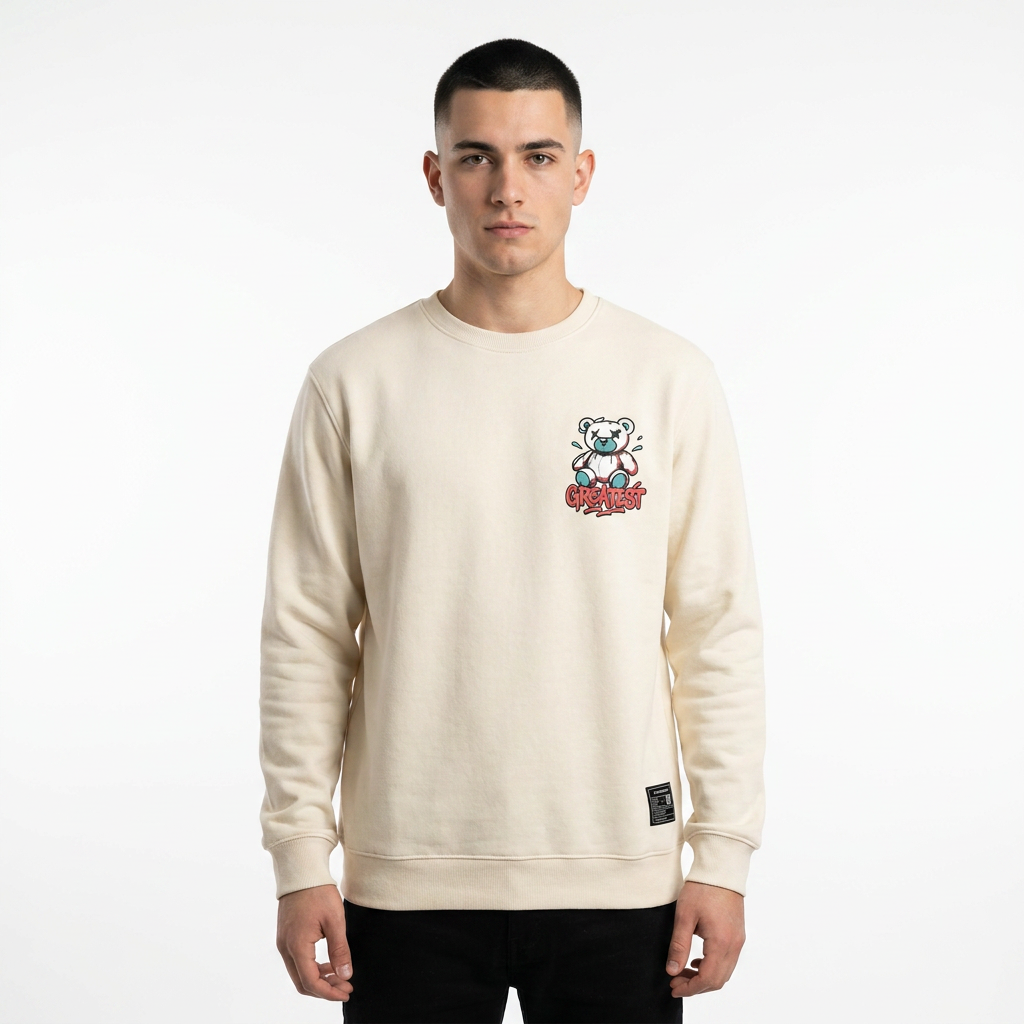 Polerón cuello polo redondo