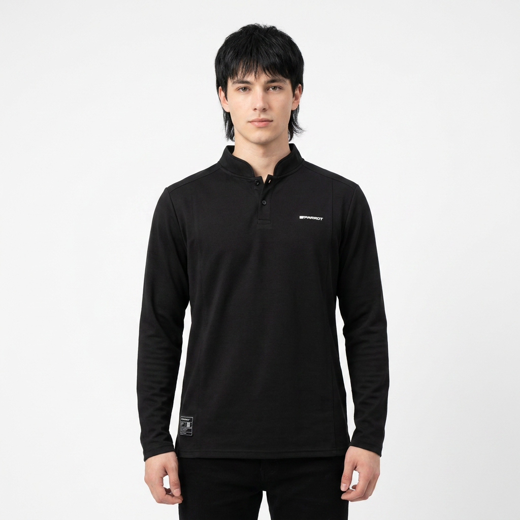 Polera manga larga cuello mao